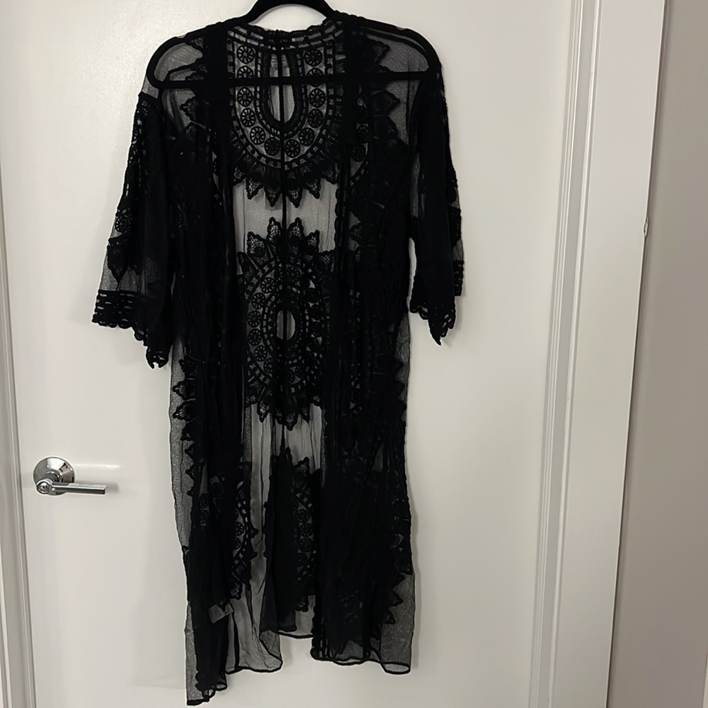 ❌SOLD❌ Rachel Zoe Black Lace Boho Coverup OS - Picture 6 of 6